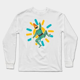 Green harlequin masked with blue sword Long Sleeve T-Shirt